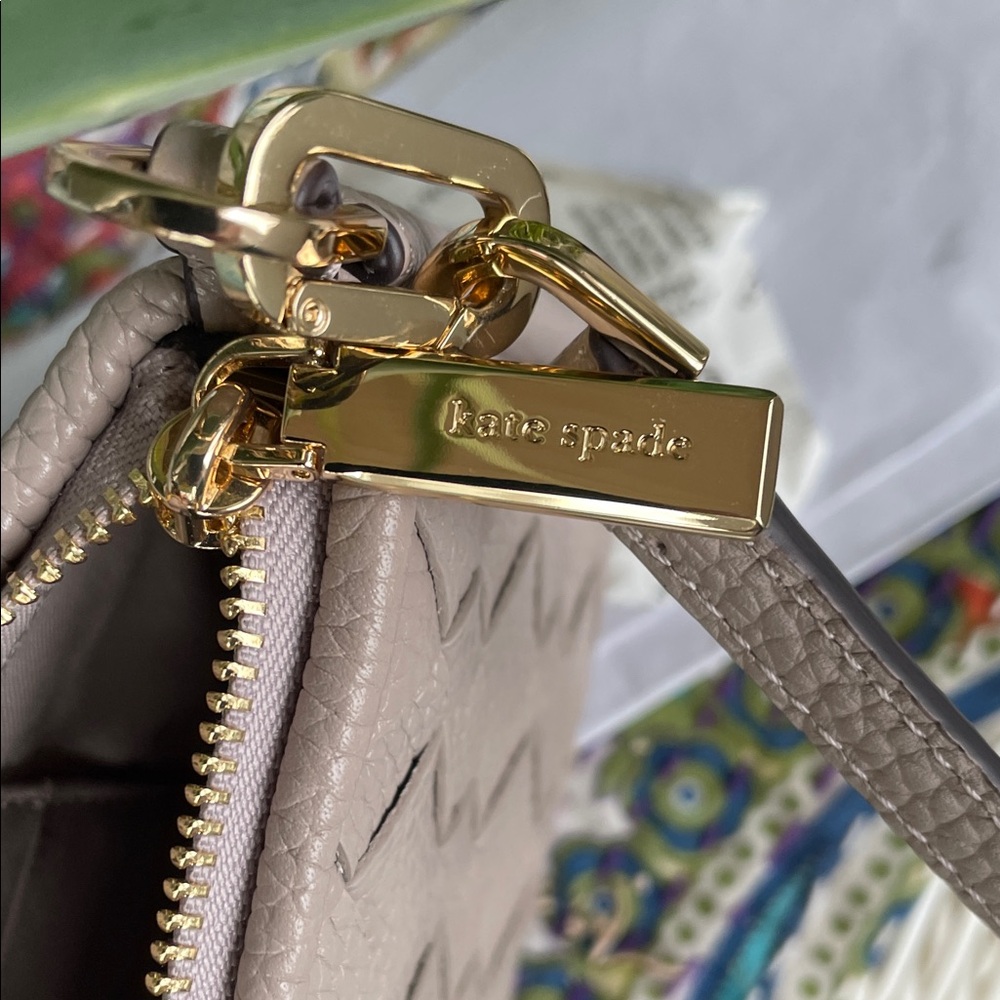 Kate Spade Taupe Woven Shoulder Bag - Picture 13 of 16